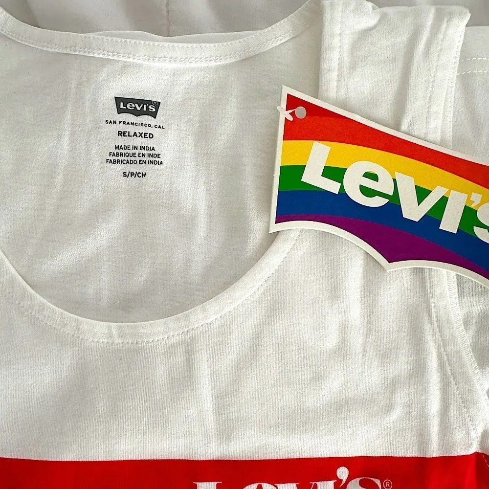 Levi’s PRIDE Shirt Oversize Tank Top Sizes Rainbow LGBTQ S, M, L NEW